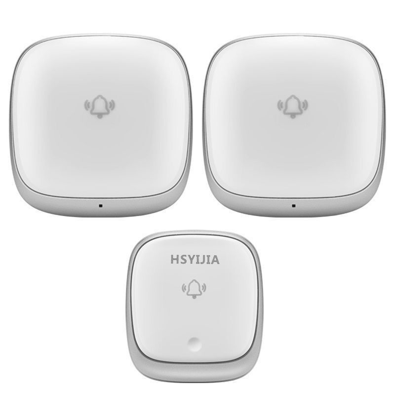 一拖二无线门铃自发电闪光发声家用远距离老人聋哑人呼叫器B111-2