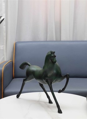 欧式轻奢行走马金k属摆件书房客厅卧室玄关办公室样板房家居装饰