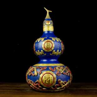 铜开口吉祥八宝葫芦家居客厅酒柜吉祥工艺品桌面玄关风水摆件