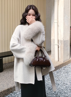 【现货首发】真狐狸毛双面羊绒大衣 D213 P265K388