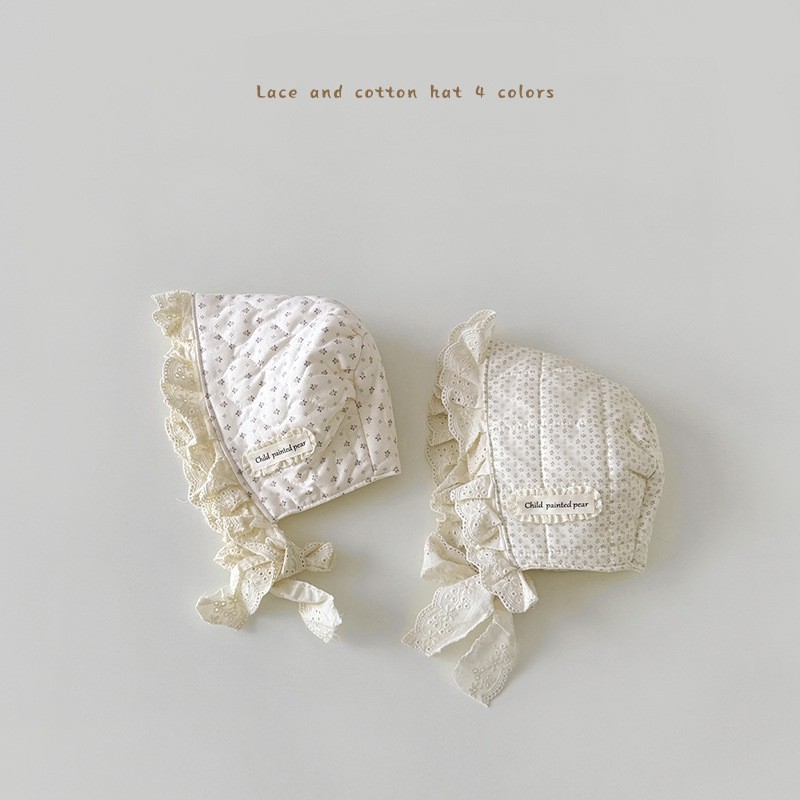 婴儿护耳帽冬季韩版碎花公主萝莉帽婴幼儿宫廷帽宝宝防风帽