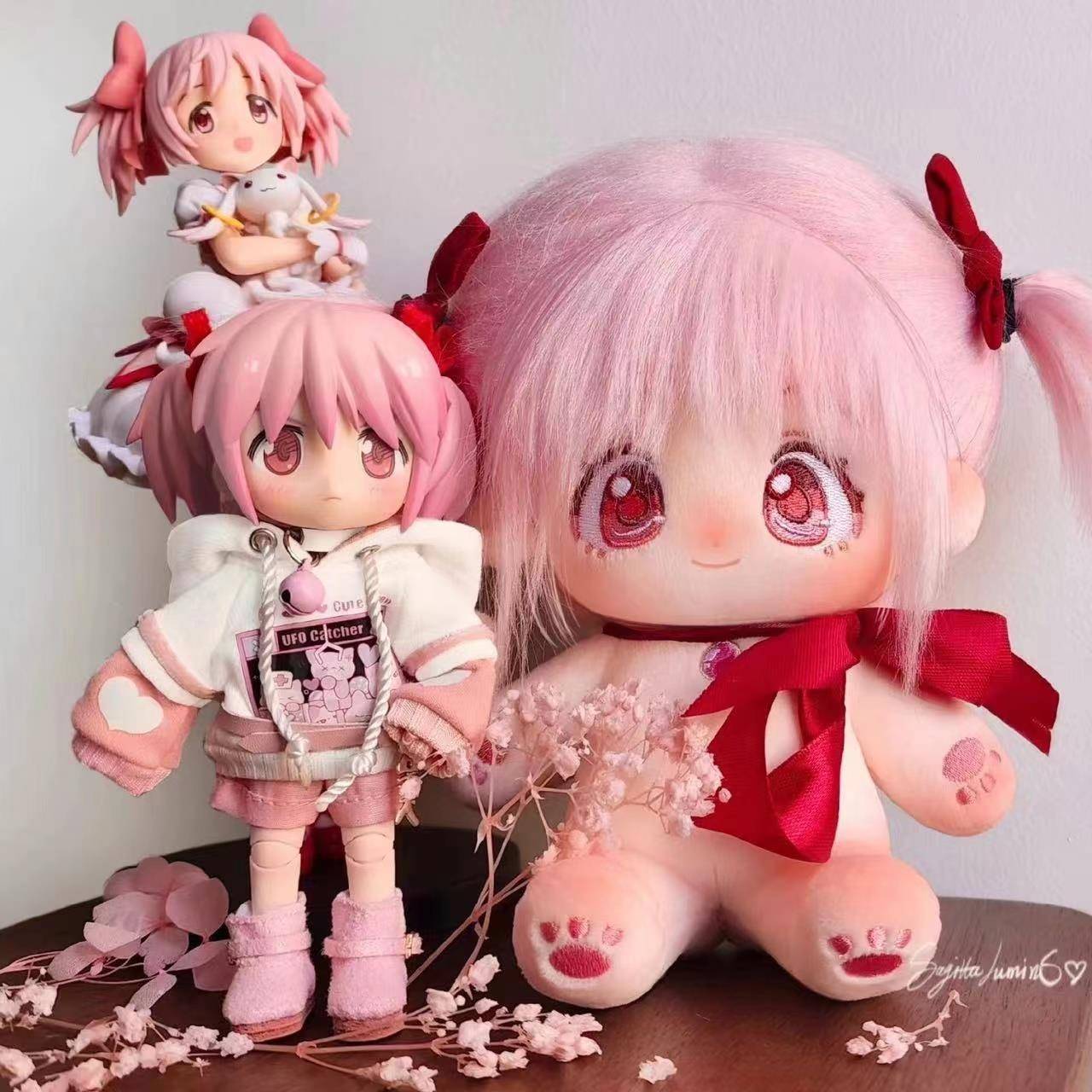 高颜值魔法少女小圆手办madoka20cm棉花娃娃网红炸毛可爱生日礼物