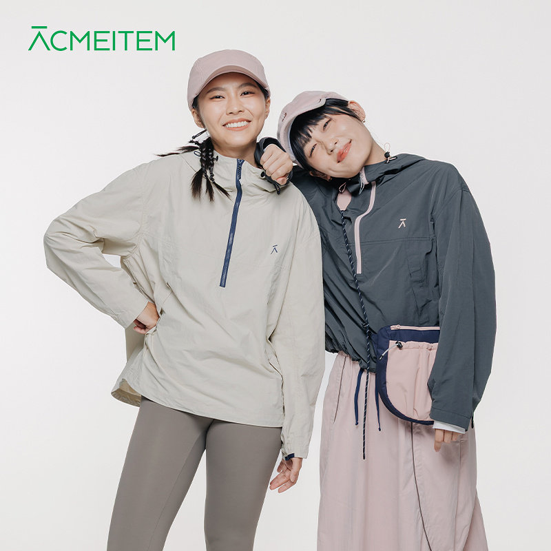 ACMEITEM爱棵米 户外亲子半开襟拉链套头外套户外休闲宽松上衣女