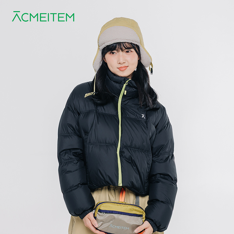 ACMEITEM爱棵米 户外新款女羽绒服短款保暖轻便立领90白鸭绒外套