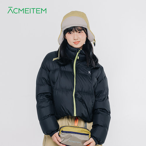 ACMEITEM爱棵米 户外新款女羽绒服短款保暖轻便立领90白鸭绒外套