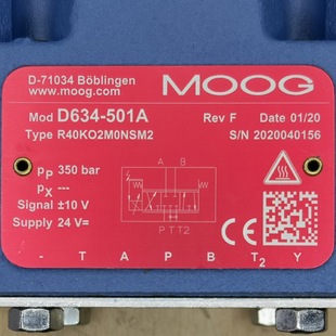 穆格 D634 MOOG R40KO2M0NSM2 比例伺服阀 501A