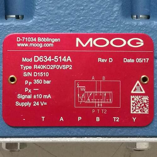 D634-514A R40KO2F0VSP2 # MOOG//穆格，比例伺服阀