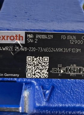 R901004329 4WRZE25W8-220-7X/6EG24N9K31/F1D3M Rexrot h比例阀