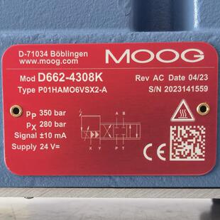 D662-4308K P01HAMO6VSX2-A # MOOG//穆格，比例伺服阀