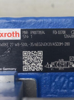 R900778594 4WRKE27W8-500L-35/6EG24EK31/A5D3M-280 # Re xroth