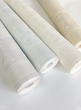 浅灰色3D简g约竖条纹墙纸 卧室客厅书房酒店饭店 高档精压浮雕壁