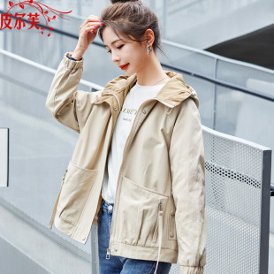 工装短款外套女2024春秋新款韩版宽松bf休闲今年流行学生风衣早春