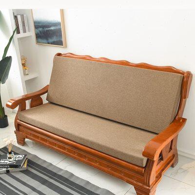 厂家亚麻坐垫实木沙发坐垫子35d45d加硬海绵坐垫四季通用含布套定