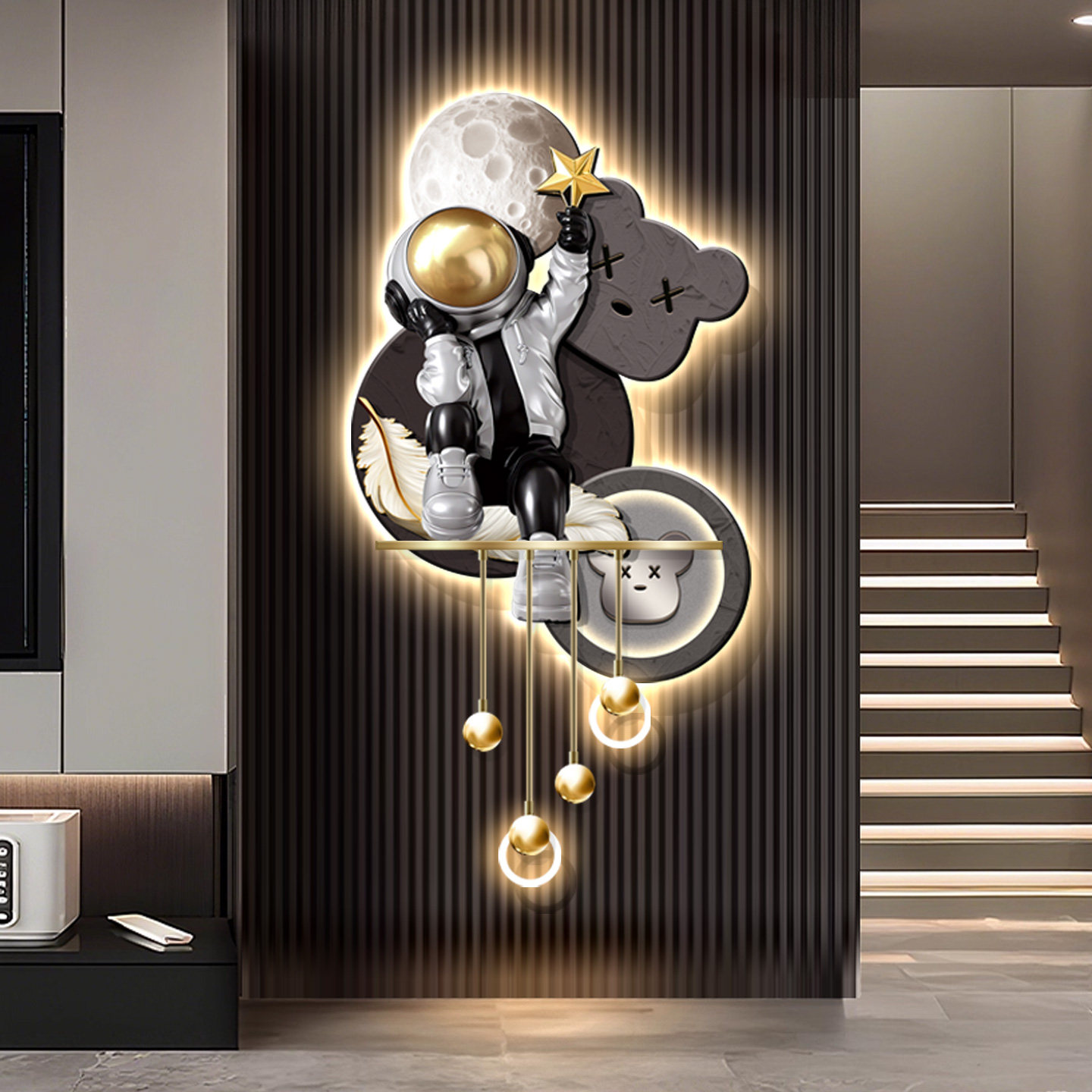 2025高级感Kaws月球格栅挂画