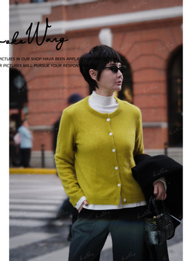 KOKOWANG【柔然】140-160克羊绒桑蚕丝混纺软糯针织开衫N5325J22Z