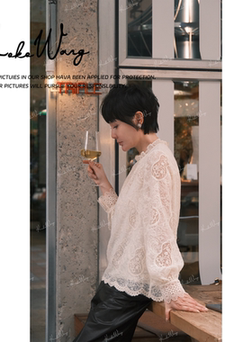 KOKOWANG 秋冬高级感气质款宝葫芦刺绣花边领百搭上衣N0685K06T43