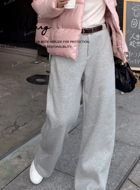 KOKO WANG 秋冬极简风立体剪裁显瘦直筒加绒休闲裤 N2445K17K42