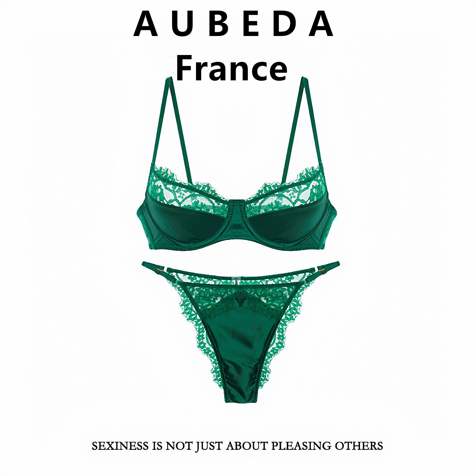 法国 Aubeda 法式性感小胸显胸大透气内衣套装女诱惑蕾丝高级睡衣