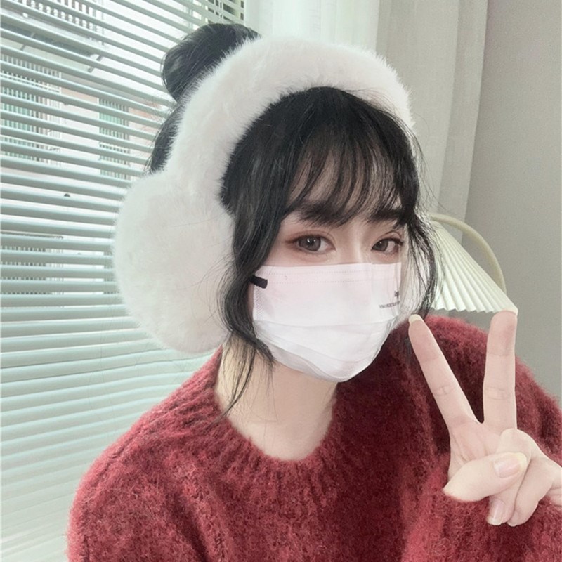 韩版白色兔毛软萌柔软毛绒绒保暖耳罩女款冬季防R风防冻耳套耳暖