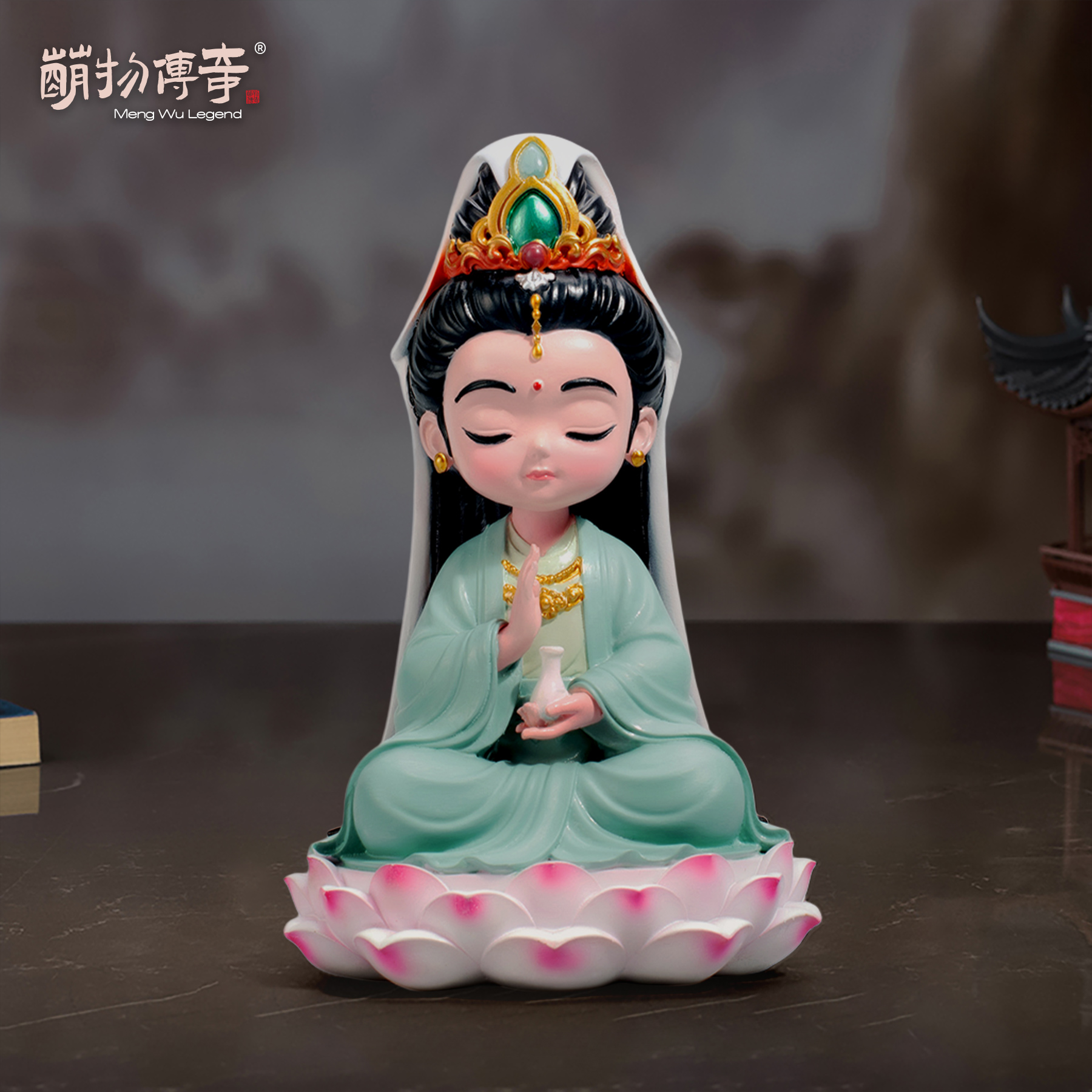 萌物传奇Q版观音菩萨小摆件情绪稳定办公室工位桌面车载装饰手办