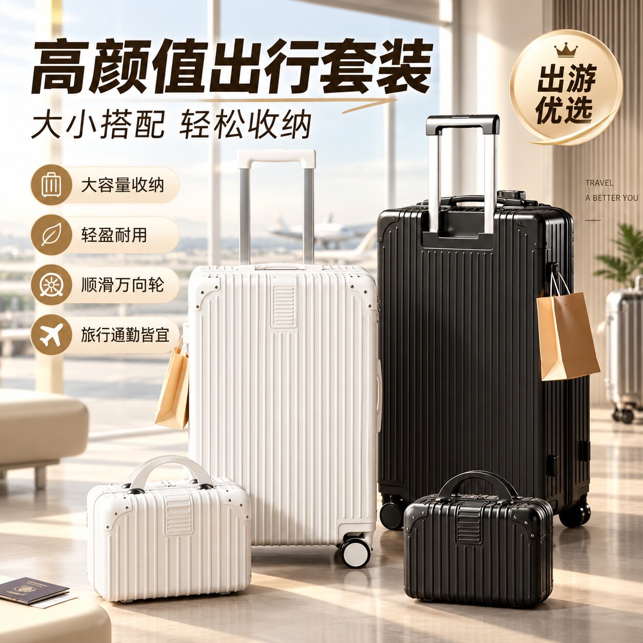 复古万向轮TSA密码锁行李箱