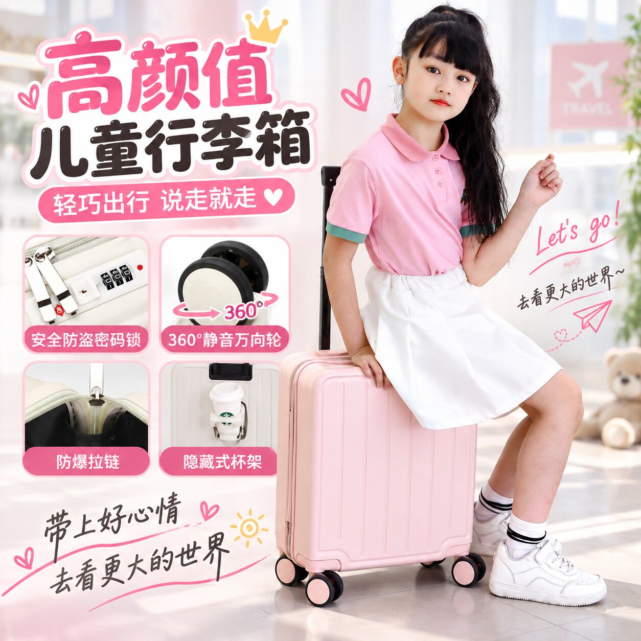 儿童卡通登机加厚18寸行李箱