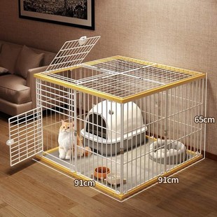 专用猫咪自d由空间宠物猫屋舍笼子室内围栏养猫栅栏门家用栏超大