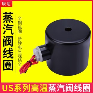 蒸汽电磁阀线圈24V电磁控制阀220vE耐高温铜4分6分1寸蒸气阀开关