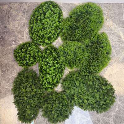 仿真草块草球米兰叶草块金钱蓬松草皮商场造景仿真植物墙装饰配件