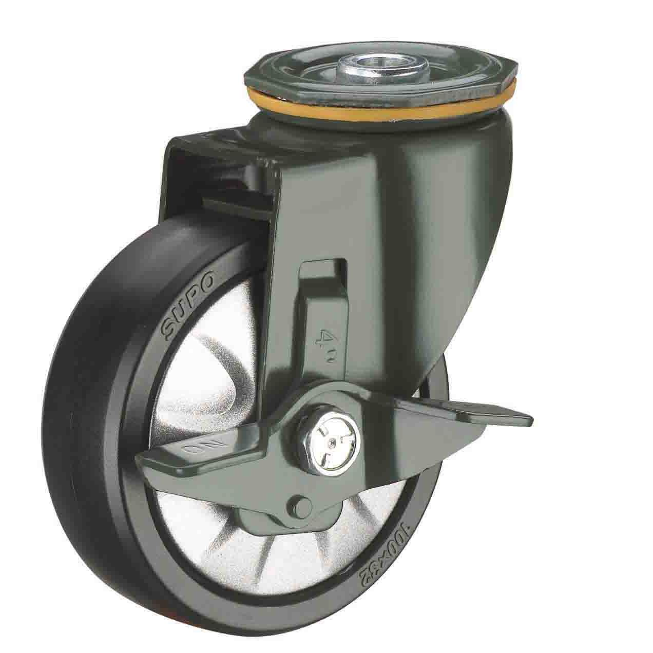 SUPO 向荣动力 5寸带边刹车 尼龙 孔顶 万向脚轮J03S-03C-125-662