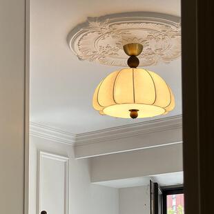 菲罗拉法式奶油卧室灯布艺吸顶灯美式复古餐厅吧台南洋中古风灯具