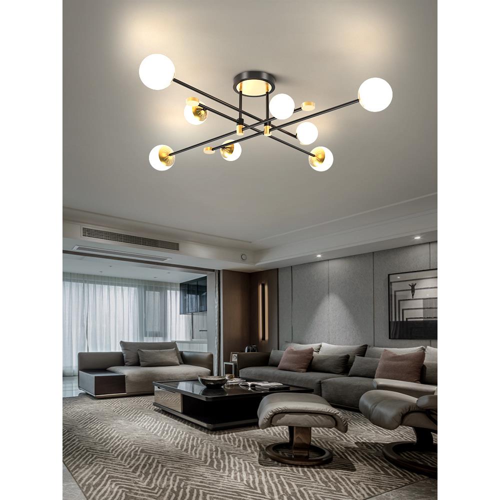 2020年新款客厅吊灯北欧轻奢魔豆现代简约大气全屋灯具组合套餐