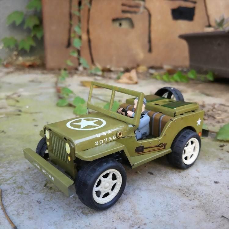 MS498威尔斯吉普车铁皮怀旧复古玩具橱窗个性陈列道具收藏品