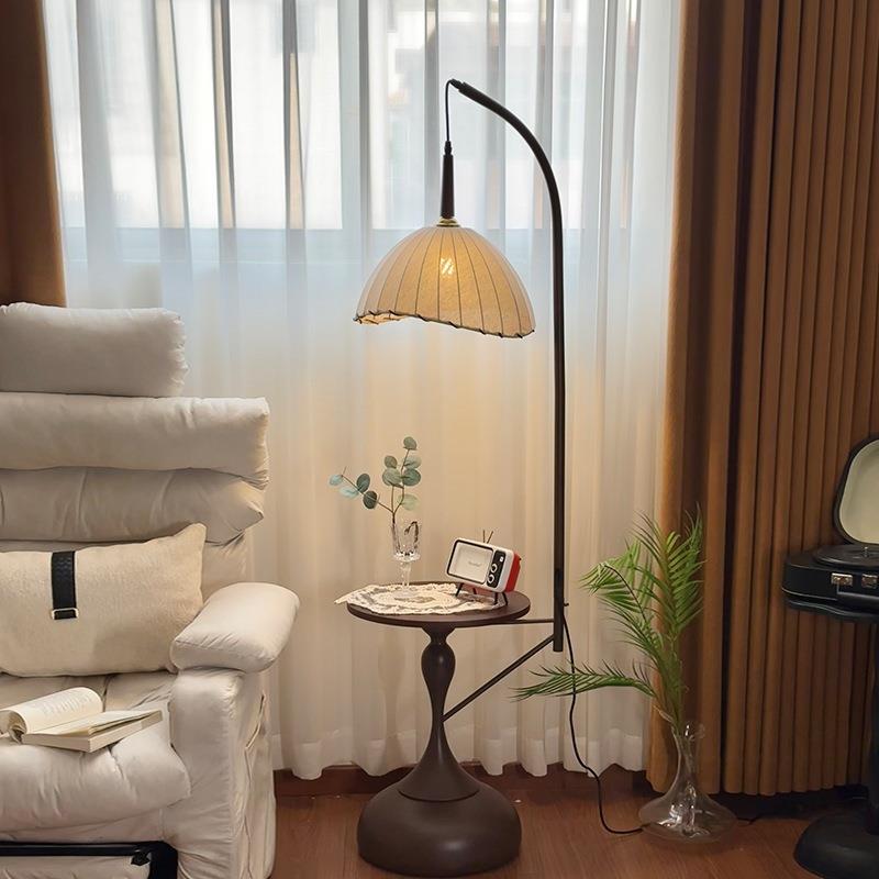 中古风落地灯客厅书房沙发边几氛围灯美式高级感卧室床头柜置物灯