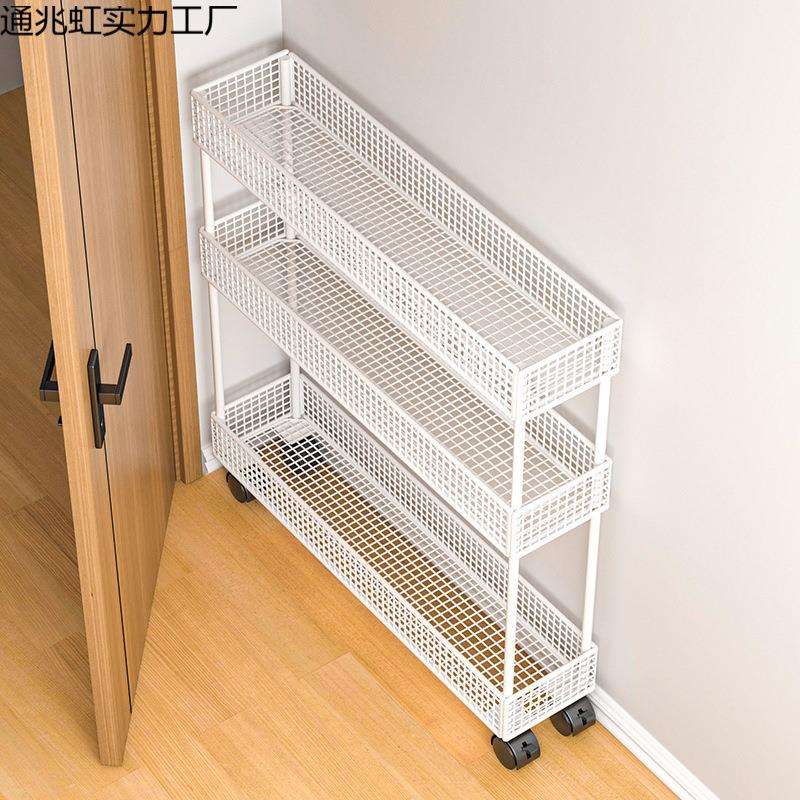 新款门后卫生间夹缝收纳柜极窄置物架浴室缝隙窄柜落地带轮收纳架