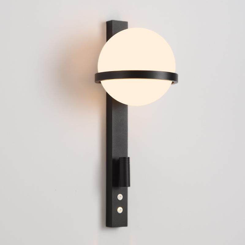 床头壁灯现代简约创意客厅书房带开关可旋转北欧风卧室阅读灯