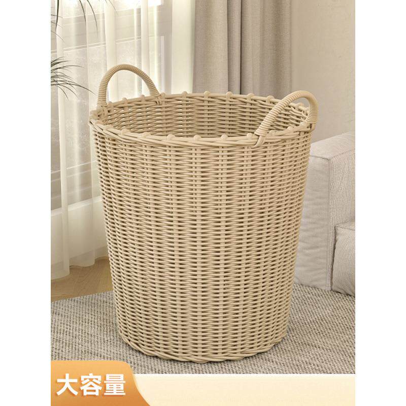 仿藤编脏衣篮家用脏衣服收纳筐大容量脏衣篓高颜值藤篓收纳桶厂家