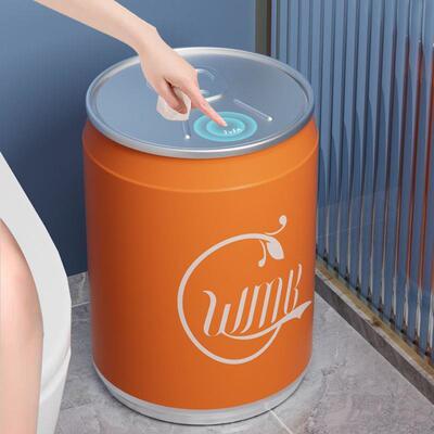 家用可乐垃圾桶网红创意大号客厅卧室卫生间带盖按压易拉罐纸篓无