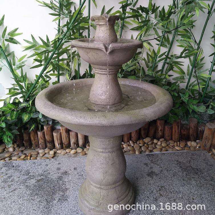 多层花盆家庭庭院花园喷泉装饰流水摆件喷泉工艺品欧式-3