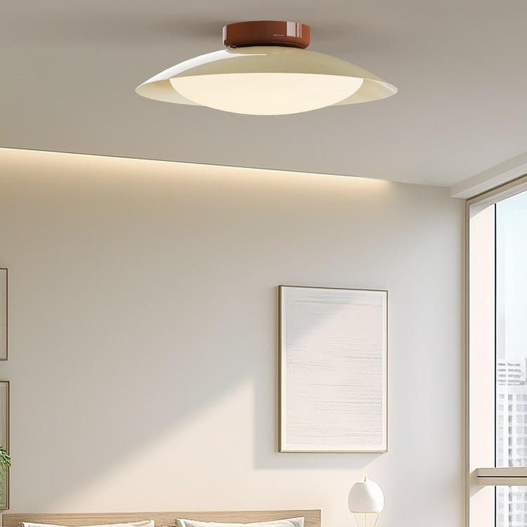 卧室灯现代简约奶油风新款飞碟灯中古艺术全光谱护眼房间吸顶灯
