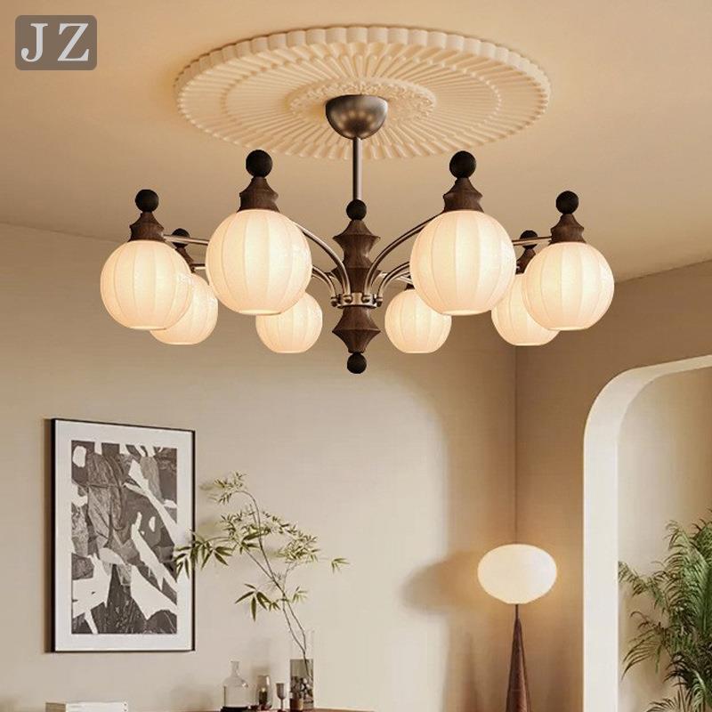 法式中古风客厅吊灯复古主灯2025新款新中式大厅灯饰高级感灯具