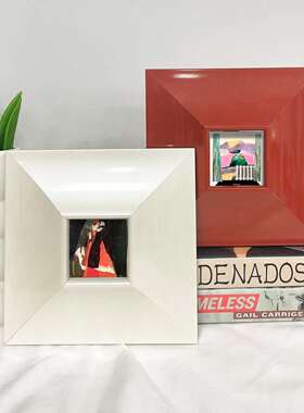 红色钢琴烤漆画框油画边框美式挂墙实木画框条立体复古相框高级感