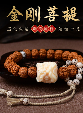 树王爆肉菩提子小金刚菩提手串醒狮男款佛珠文玩核桃原籽男士手链