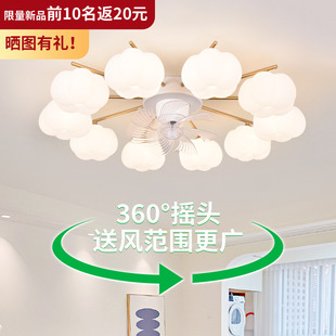 棉花灯摇头电扇灯现代简约客厅主灯Z271 风扇灯客厅吸顶灯新款