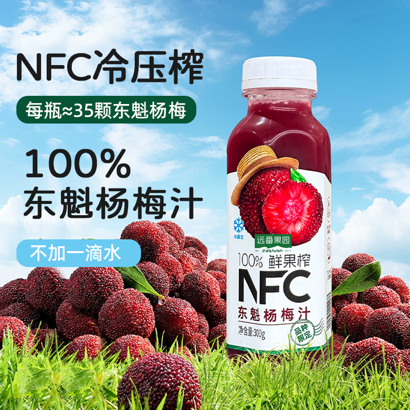 远番果园NFC100%鲜榨杨梅汁果汁饮料0脂肪非浓缩还原果汁健康好喝