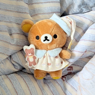 日本正版睡衣轻松熊毛绒玩具可爱轻松熊挂件拉拉熊玩偶包挂饰