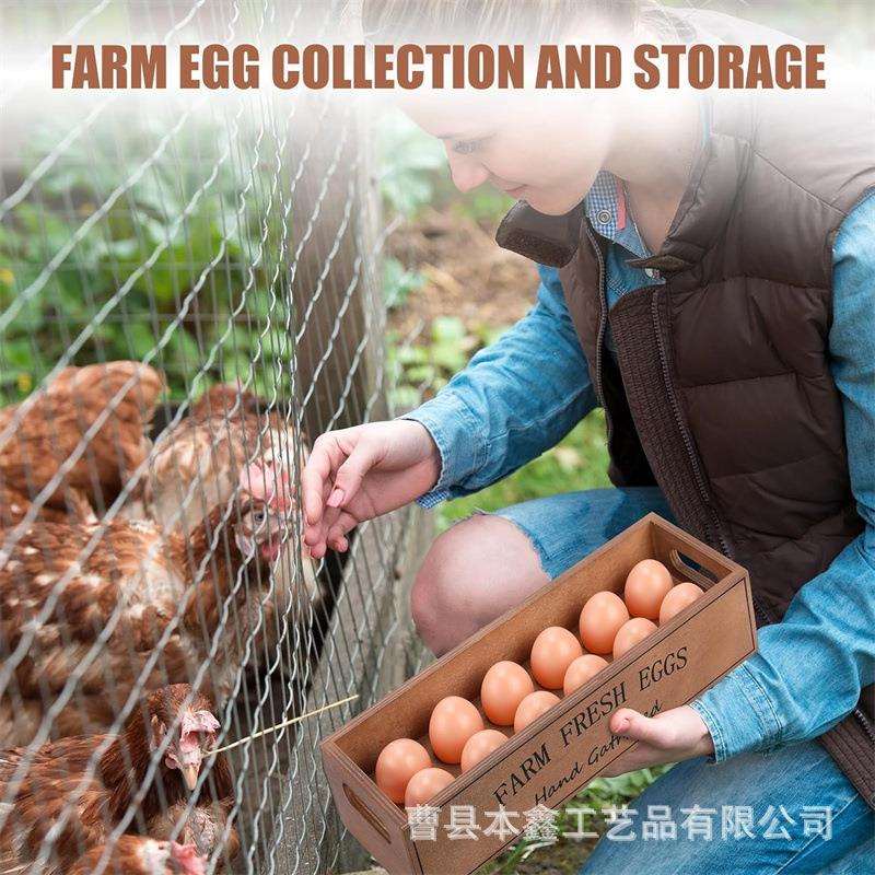 木质鸡蛋架乡村农舍蛋托可堆叠鸡蛋存储箱超市农场蛋架实木鸡蛋箱