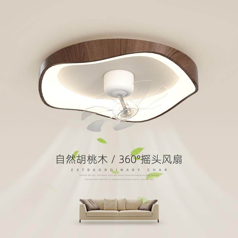 卧室风扇灯中古风复古胡桃色圆形旋转摇头静音电扇一体房间吸顶灯,农机/农具/农膜,其它农用工具,淘宝优惠券,粉丝福利购,淘宝优惠卷