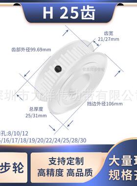 同步带轮H25齿AF型齿宽21/27内孔141518/19/20/22/24齿形带同步轮