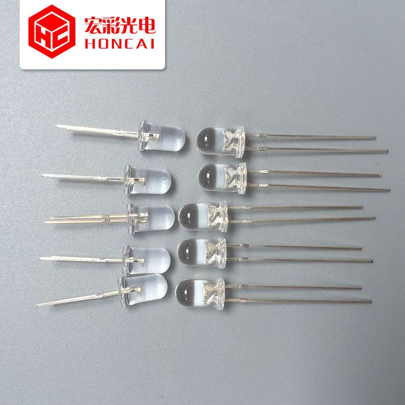 UV LED 5MM圆头透明紫光短脚 F5验钞灯 灭蚊灯珠 紫外线发光管